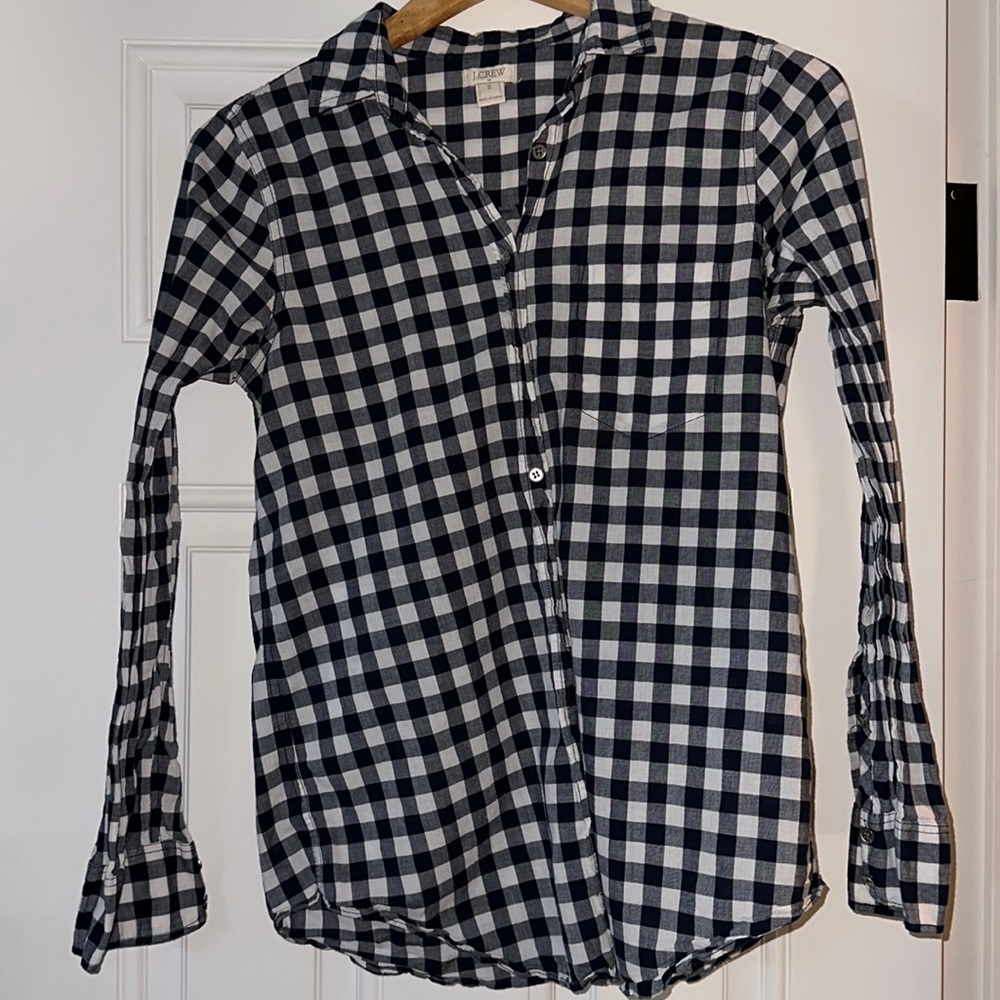 J Crew Factory size small blue check button up